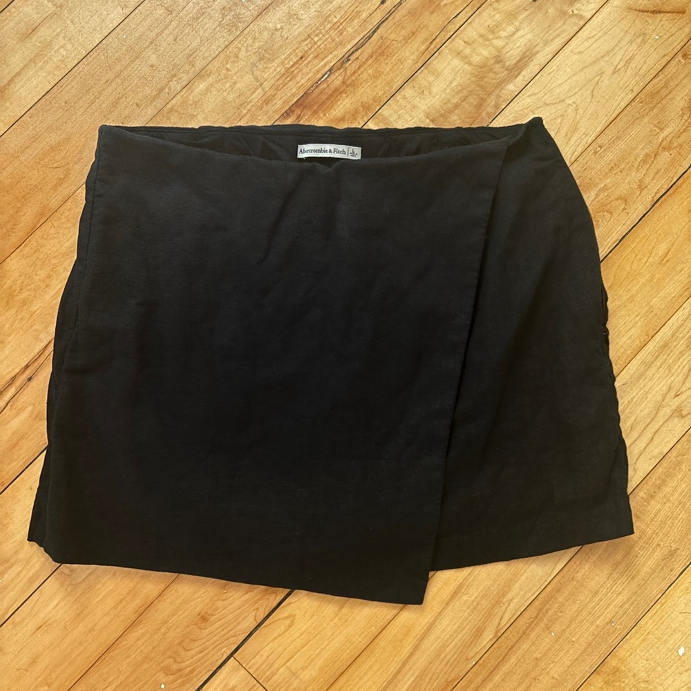 black linen mini skort large